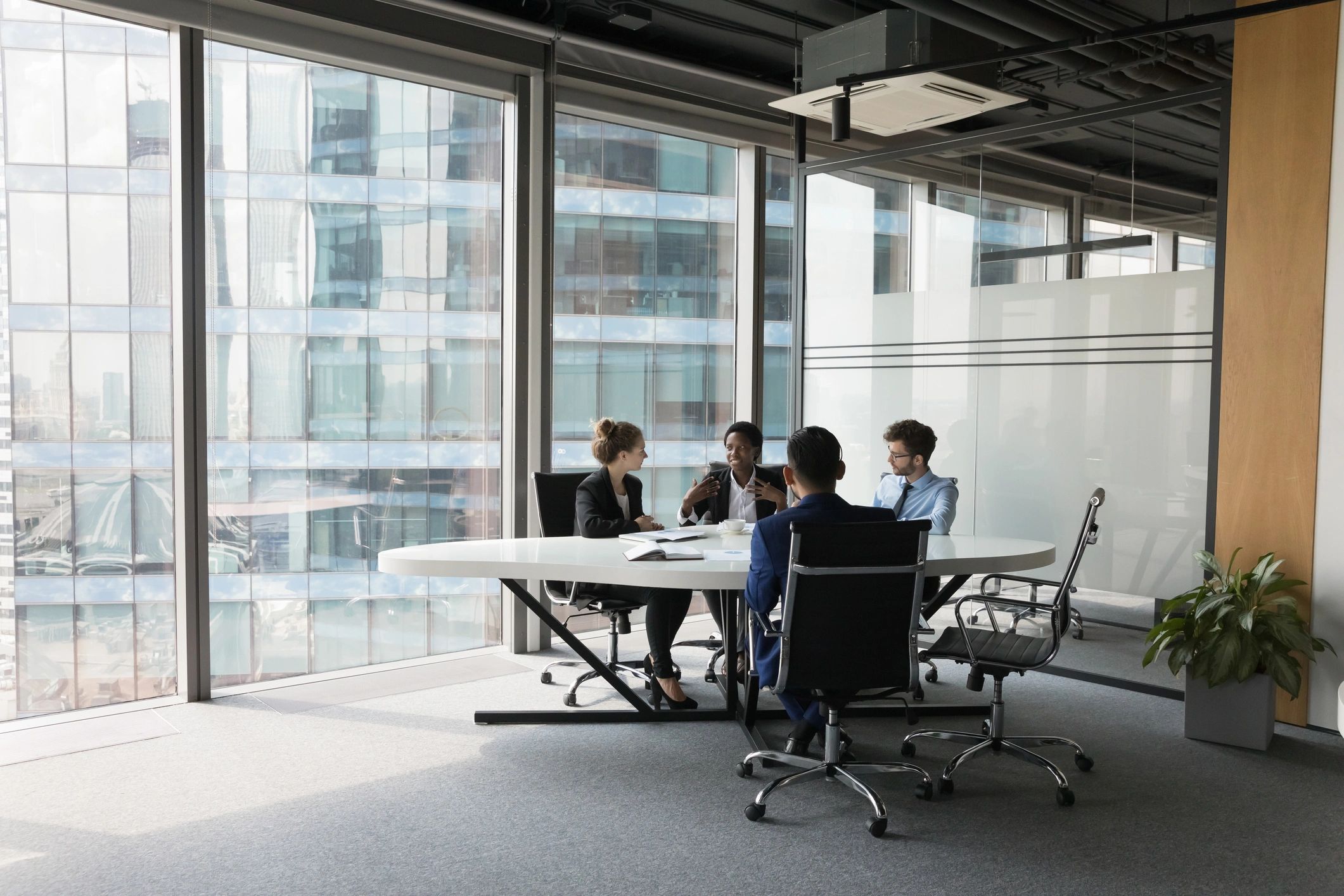 Business consulting team in a modern meeting room